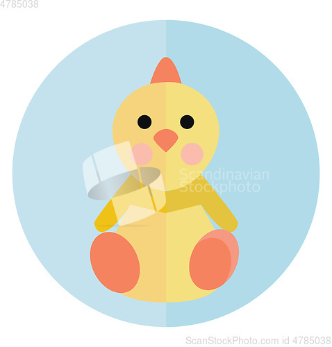 Image of Clipart of a baby chicken in pink and yellow color vector color 