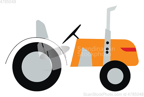 Image of An orange tractor for farming vector or color illustration