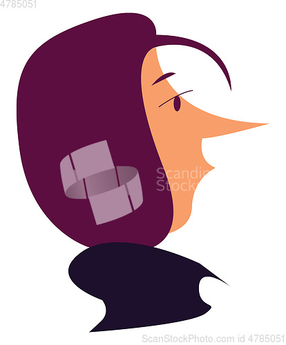 Image of A woman with purple hair vector or color illustration