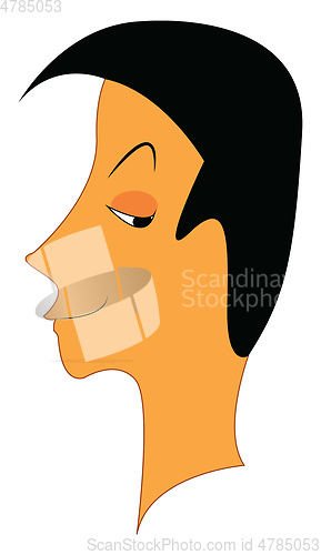 Image of Smirking boy vector or color illustration