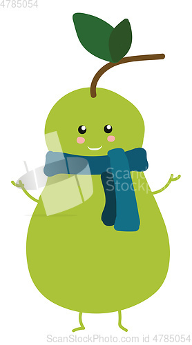 Image of A pear with hands vector or color illustration