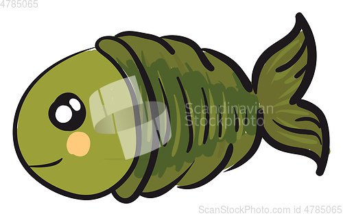 Image of A small green fish vector or color illustration