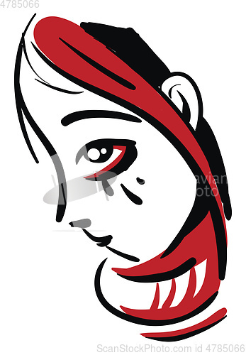 Image of Crying red head girl vector illustration on white background.