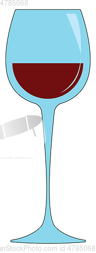 Image of Simple vetor illustration of a wine glass with red wine white ba