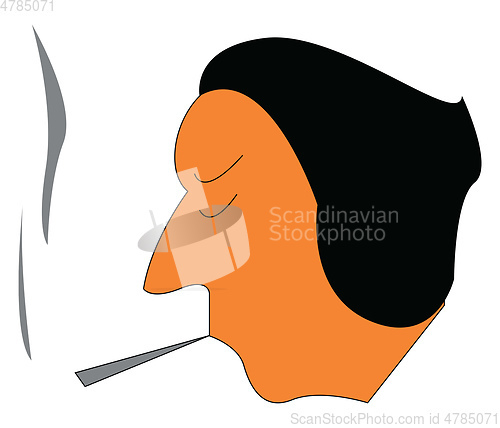 Image of A tensed man smoking vector or color illustration