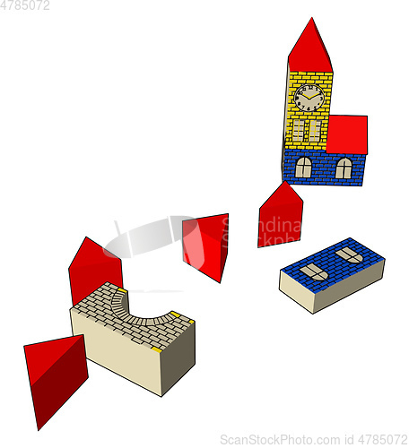 Image of Children playing and learning toy vector or color illustration