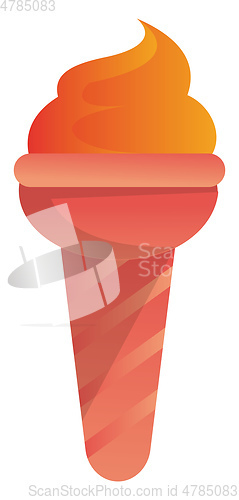 Image of Pink cone with orange ice cream vector illustration on a white b