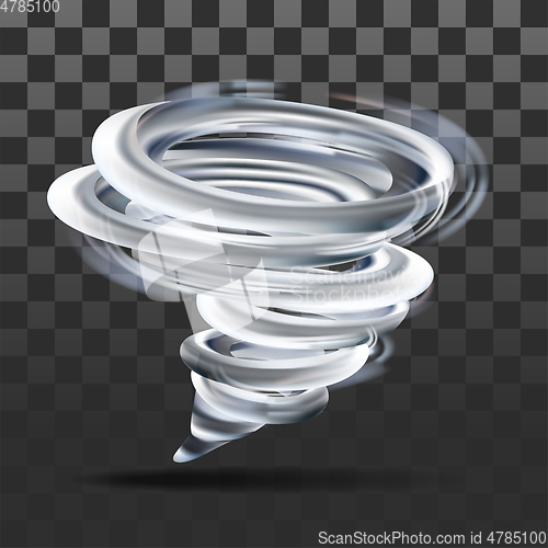 Image of Realistic tornado swirl on transparent. vector illustration