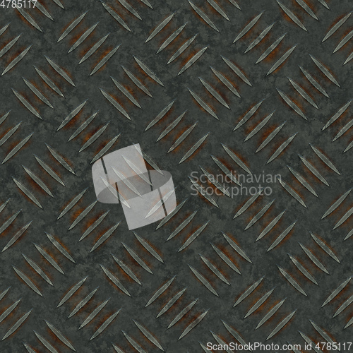 Image of a seamless diamond metal plate texture