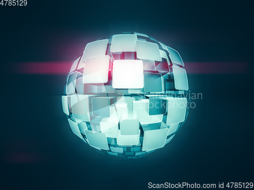 Image of glowing screens globe sphere