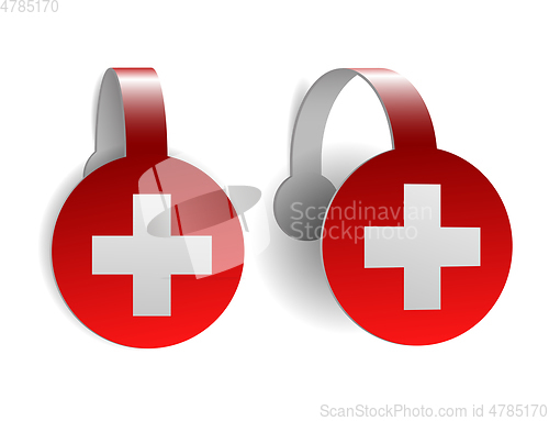 Image of Bright wobbler with flag of Swiss. Vector