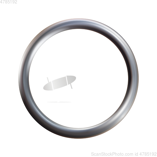 Image of Silver metal ring isolated on white background.
