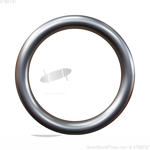 Image of Silver metal ring isolated on white background.