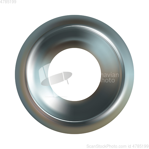 Image of Steel washer. Realistic steel washer vector icon