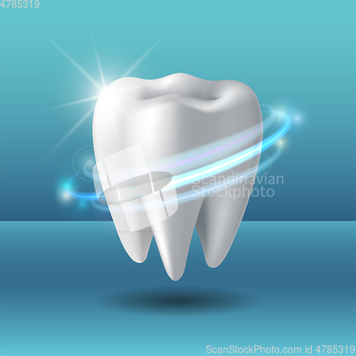 Image of Protective vortex around tooth. Whitening of human tooth.