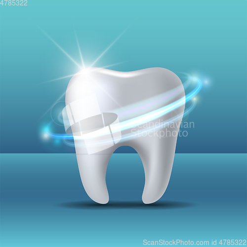 Image of Protective vortex around tooth. Whitening of human tooth.