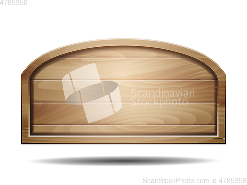 Image of Vector realistic illustration of wooden signboard on white