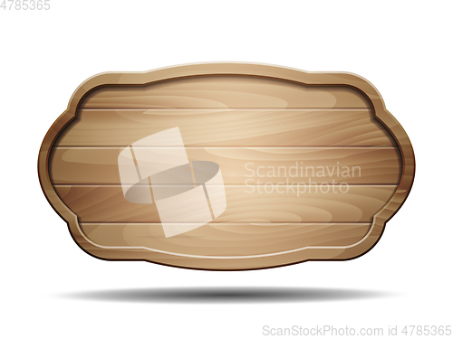 Image of Vector realistic illustration of wooden signboard on white