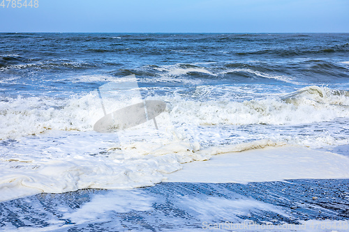 Image of stormy ocean scenery background