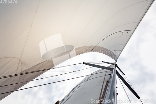 Image of Sailing boat sails background