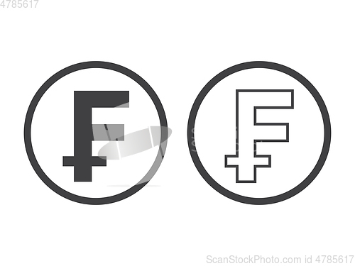 Image of Swiss Franc currency symbol. Switzerland sign. Vector illustration