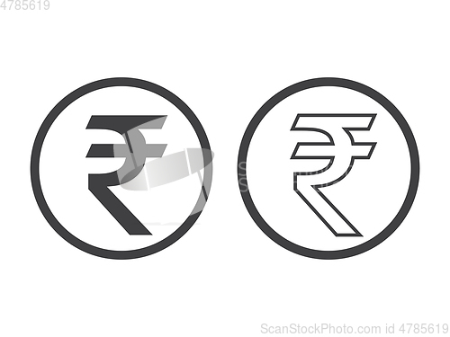 Image of Rupee Currency Icon Isolated on white background.