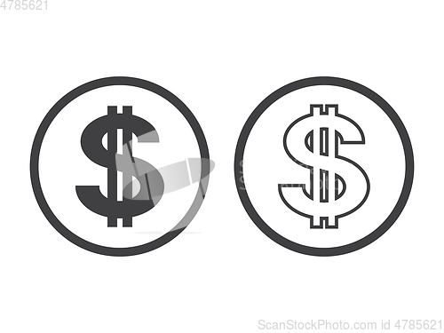 Image of dollar symbol with two vertical lines i