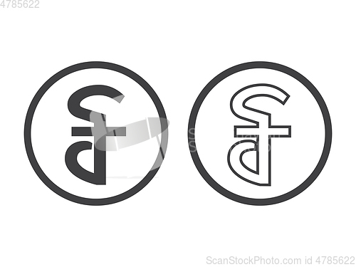 Image of Cambodian riel currency symbol, vector illustration isolated on white