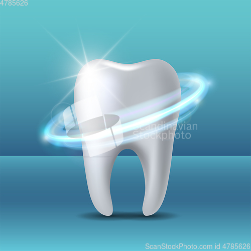 Image of Protective vortex around tooth. Whitening of human tooth.