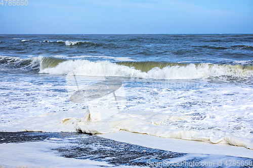 Image of stormy ocean scenery background