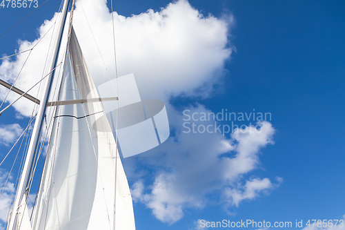 Image of Sailing boat sails background