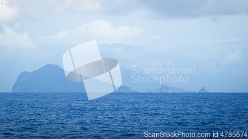 Image of Lipari island in haze background