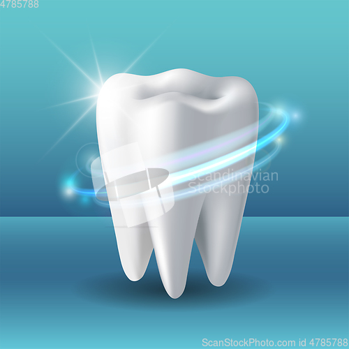 Image of Protective vortex around tooth. Whitening of human tooth.