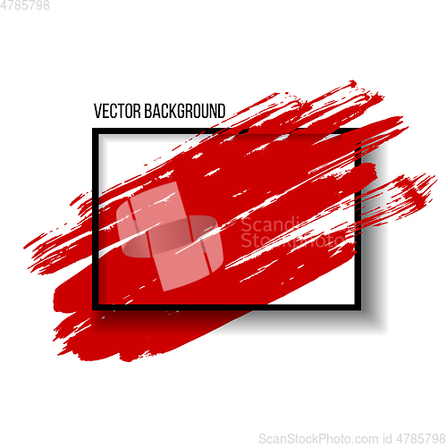 Image of abstract background design with art brush paint stroke and black frame