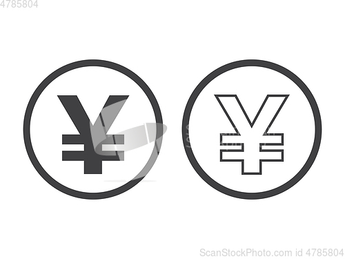 Image of yen currency symbol isolated on white. Vector