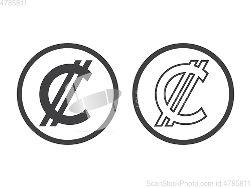Image of Costa Rican and Salvadoran colon currency symbol