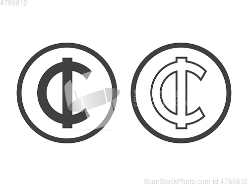 Image of Ghana Cedi currency symbol, vector illustration on white