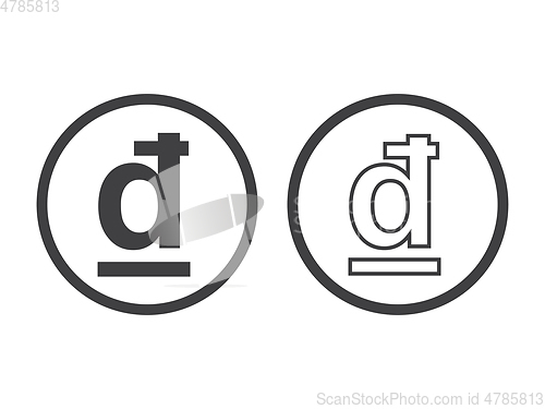 Image of Vietnamese Dong currency sign. Vector illustration isolated on white