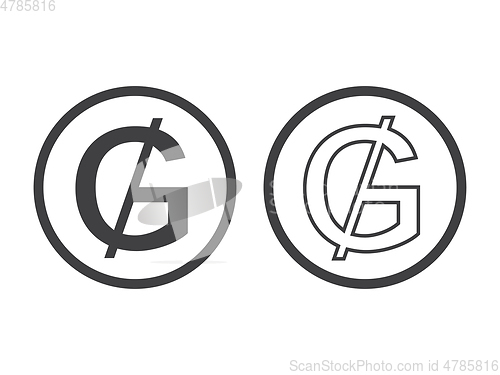 Image of Paraguayan guarani currency symbol, vector illustration on white