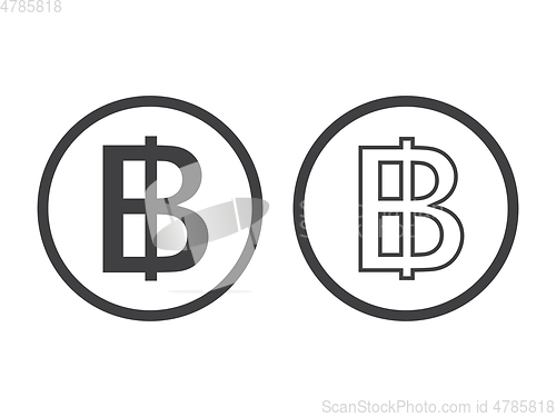 Image of Thai baht currency symbol, money sign vector illustration on white