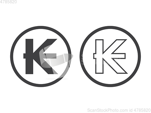 Image of Laos kip currency symbol, vector illustration on white