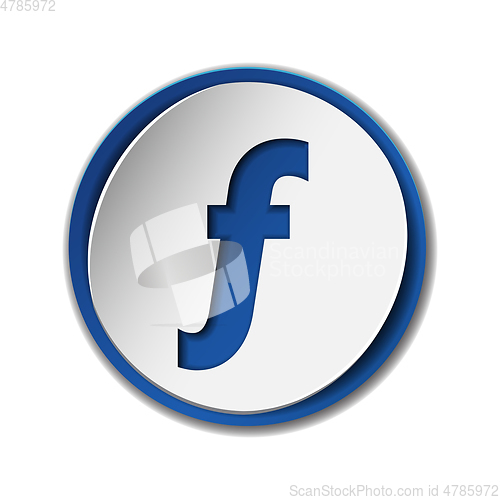 Image of Florin currency vector icon, mathematical function symbol sign