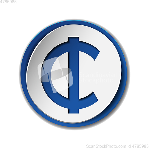 Image of Cedi currency symbol on colored circle flat icon