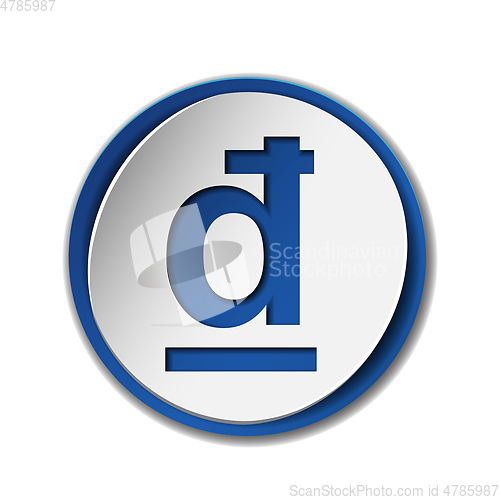 Image of Dong currency symbol on colored circle flat icon