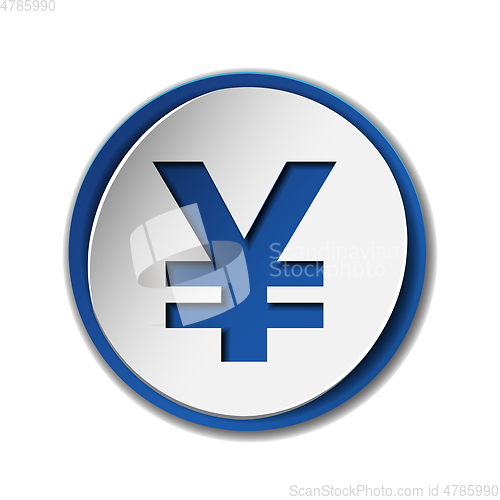 Image of Yen currency symbol on colored circle flat icon