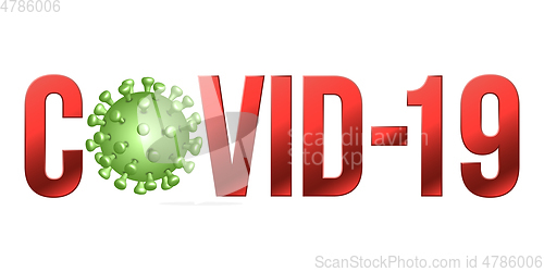 Image of The word COVID-19 with Coronavirus icon., 2019-nCov novel coronavirus concept sign