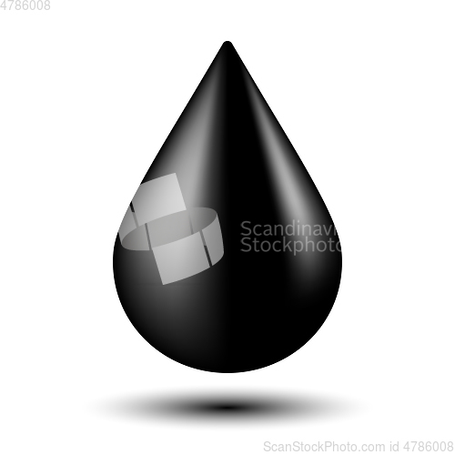 Image of Black oil droplet isolated on white photo-realistic vector illustration