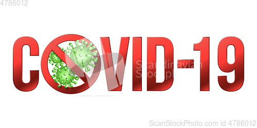 Image of The word COVID-19 with Coronavirus icon., 2019-nCov novel coronavirus concept sign
