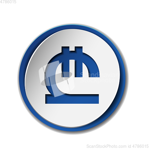 Image of Lari currency symbol on colored circle flat icon
