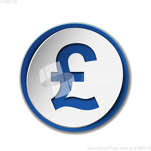 Image of Pound currency symbol on colored circle flat icon